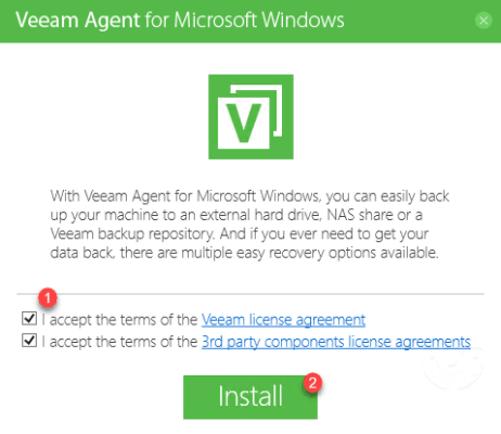 Veeam Agent lauch install