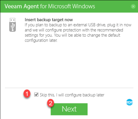 Veeam Agent installed