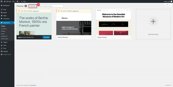 WordPress - Theme Dashboard