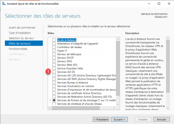 Select AD DS - Active Directory